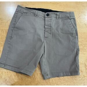 Mens Allsaints Neiva Slim Khaki Beige Cotton Chino Button Front Shorts Size 32
